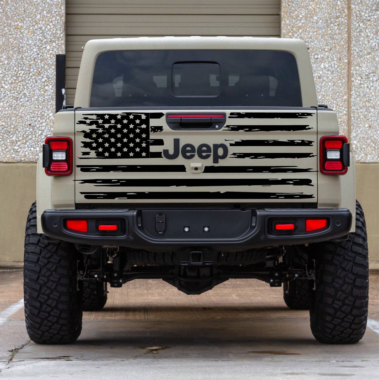 Distressed American Flag Vinyl Decal for Jeep Gladiator Tailgate