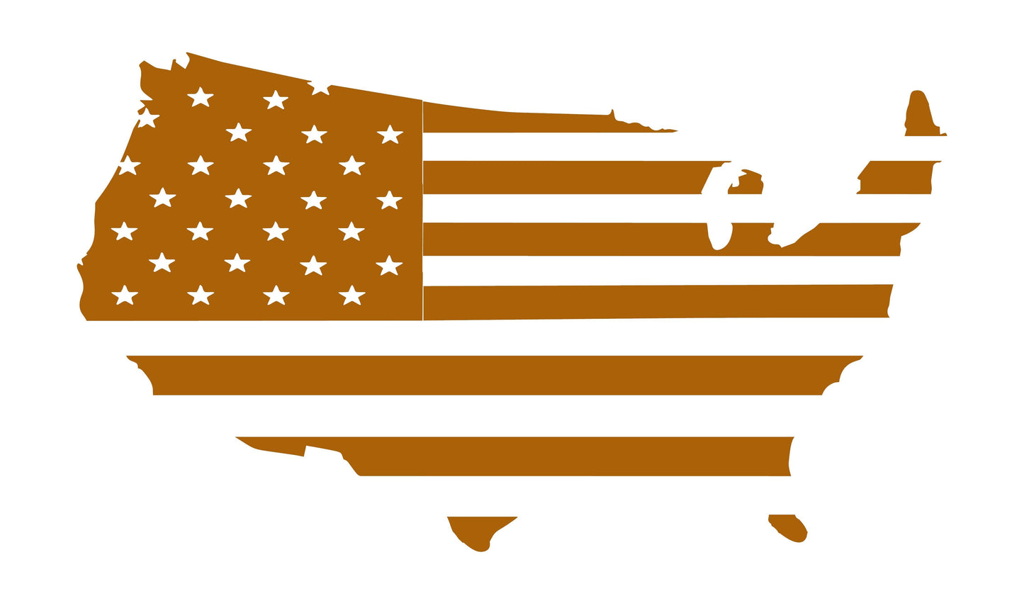 US Map American Flag Decal Car Sticker