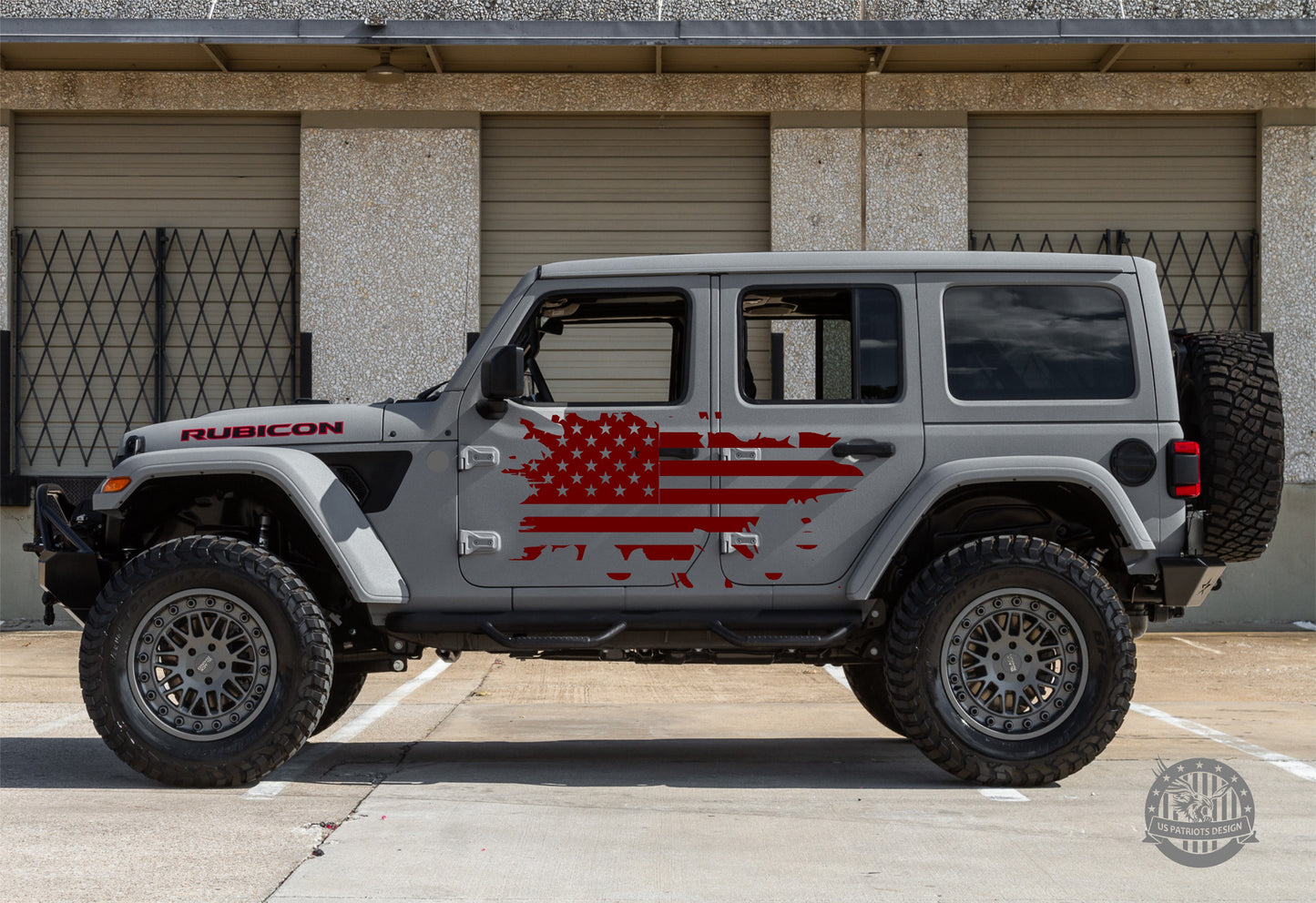 Jeeps, Trucks, SUVs, Cars Distressed American Flag Decal | Patriotic Decal Bumper Stickers
