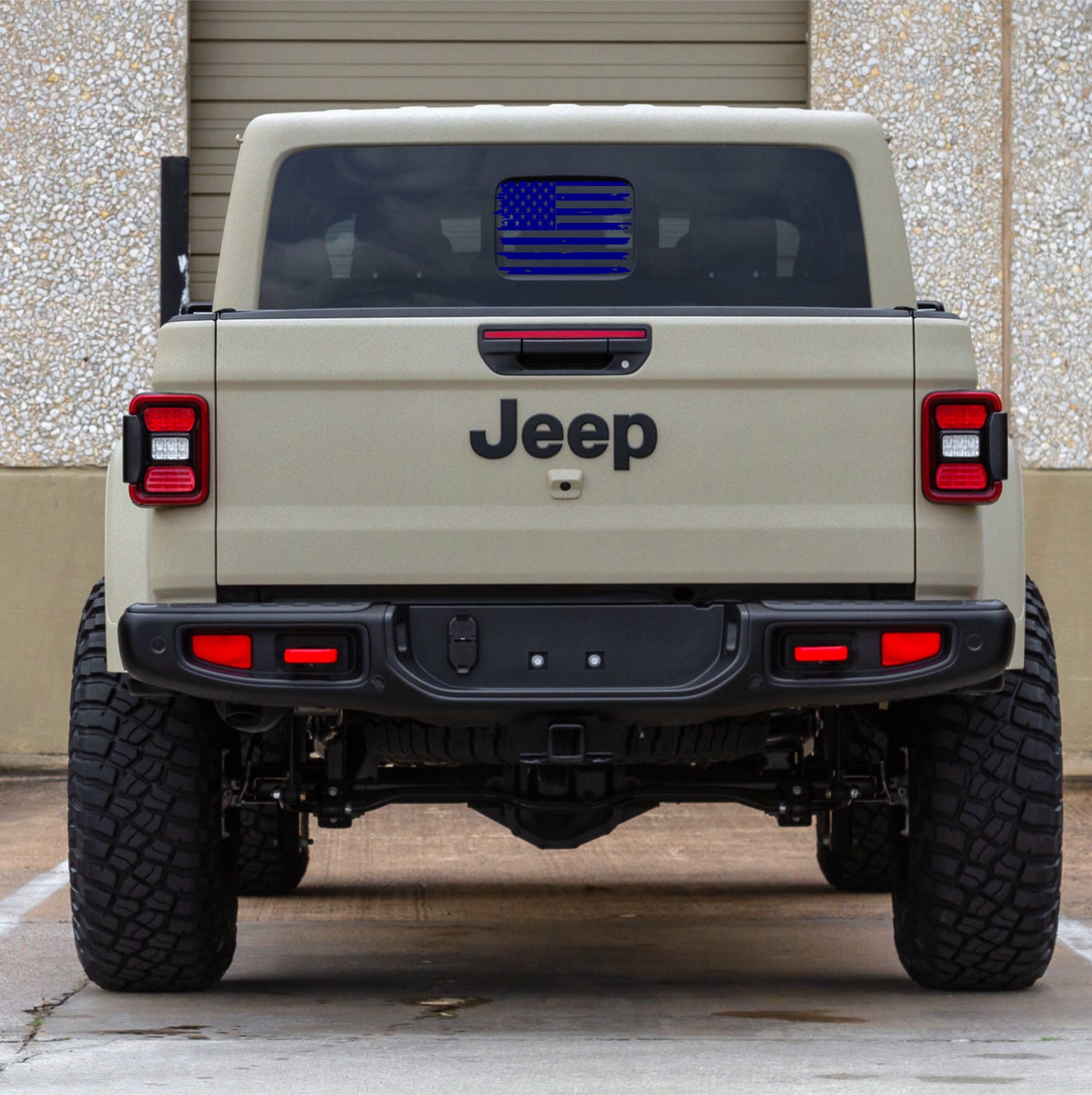  Jeep Gladiator Small Back Rear Window Decal Stickers Distressed American Flag Vinyl Decal