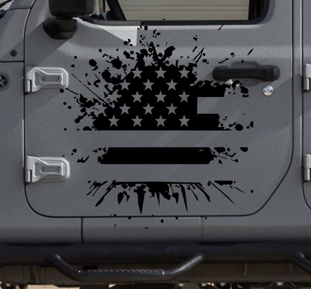 Distressed American Flag Decal Stickers Patriotic Decals For Jeeps, Trucks, SUVs, Cars Side Doors (UNIVERSAL)