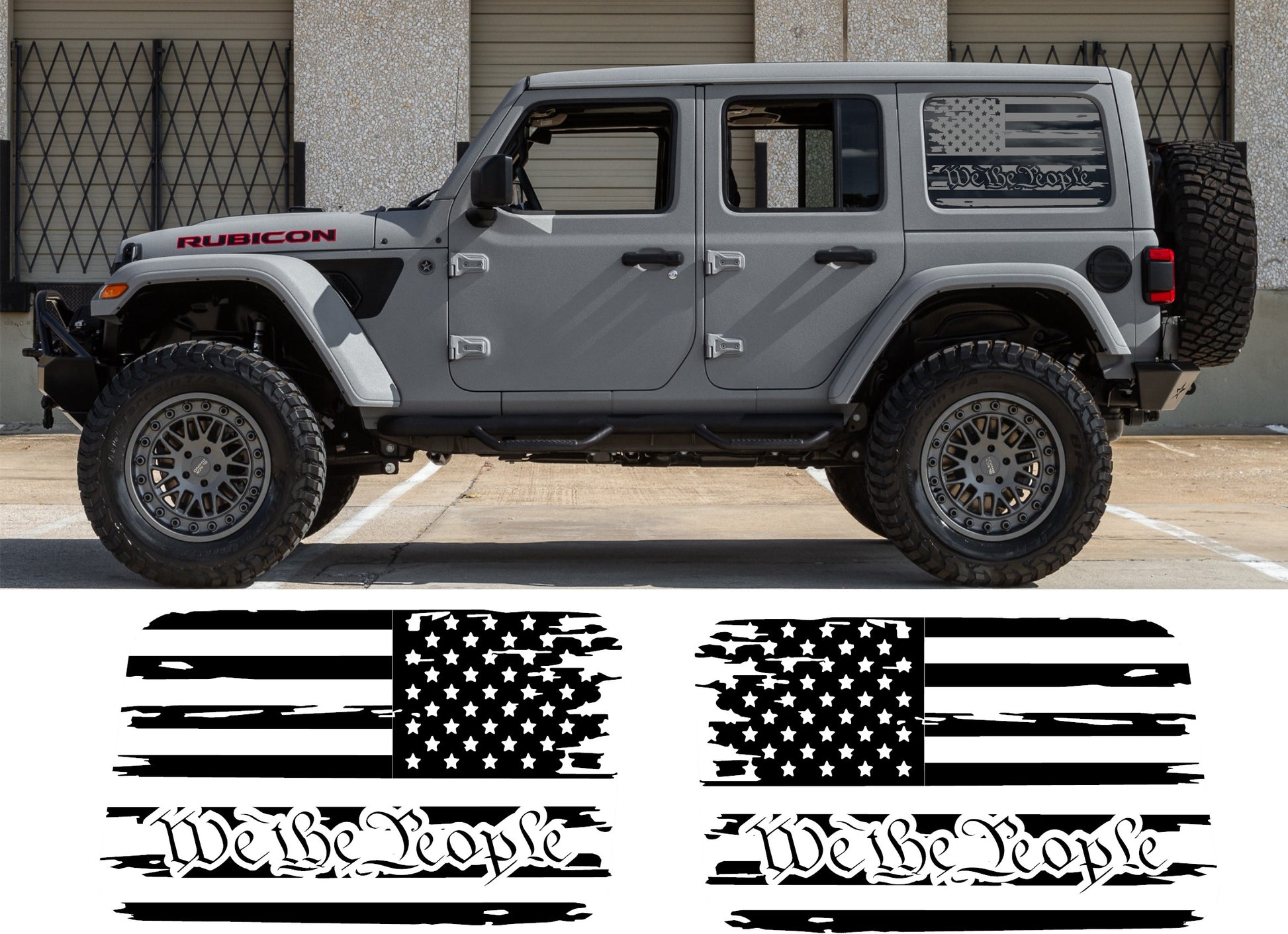 "WE THE PEOPLE" American Flag Decals for Jeep Wrangler JL JK