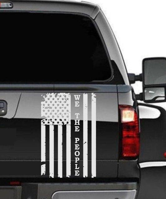 American Flag "We The People" Decal Fits Any Truck's Tailgate. Sizes Available.