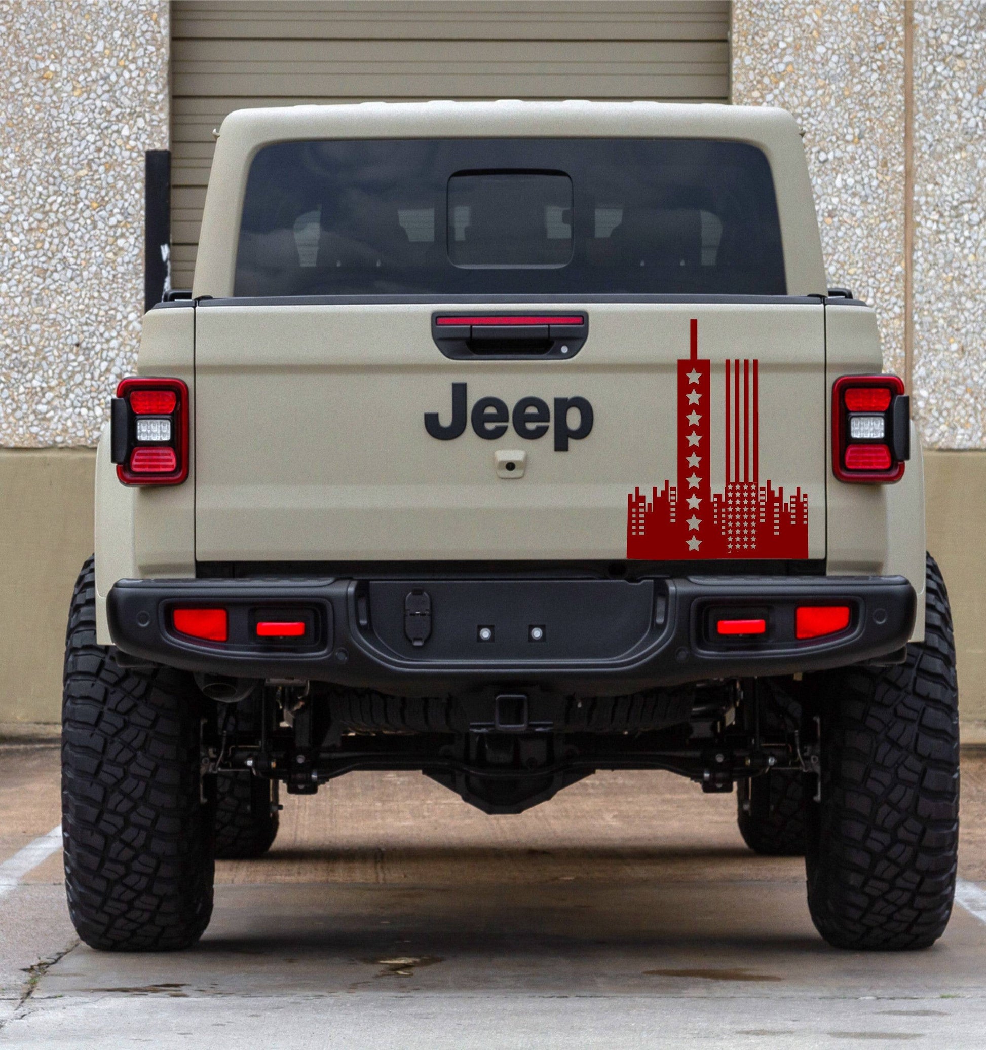 9/11 Sept 11 WTC Tribute "We Will Never Forget" American Flag Decal Sticker For Jeep Gladiator Tailgate